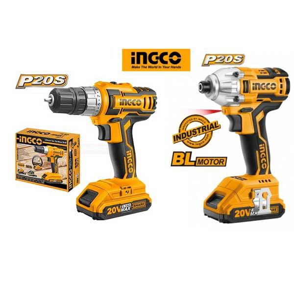 ingco CKLI2016 Li-ion Akülü 2 li Kombo Set - Matkap ve Vidalama  20V 2.0 Ah