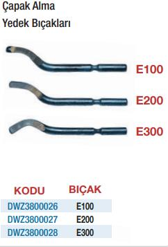 DW Machinery Saplı Çapak Almalar Yedek Bıçakları (Ölçü Seçeneklerine Bakınız) E300