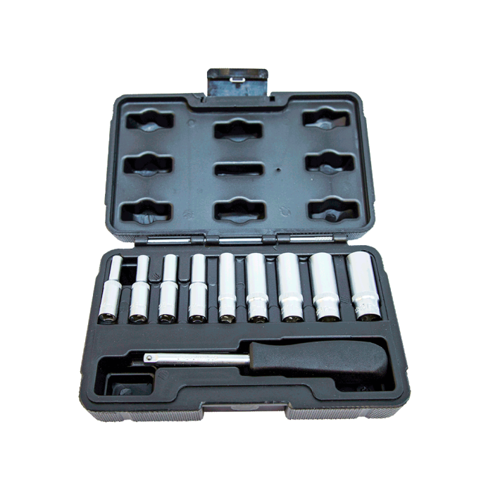 NT Tools NCSETU14 11 Parça 1/4'' Altı Köşe CR-V Uzun Lokma Seti