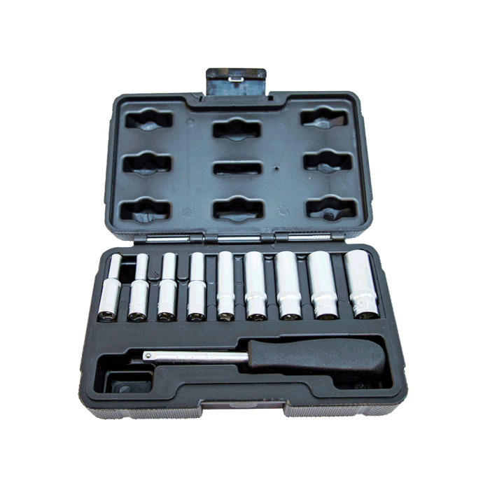 NT Tools NCSETU14 11 Parça 1/4'' Altı Köşe CR-V Uzun Lokma Seti