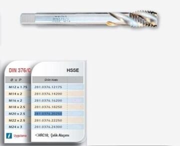 Werka DIN376/C HSS-E 35° Helis Makine Kılavuzu (Ölçü Seçeneklerine Bakınız)