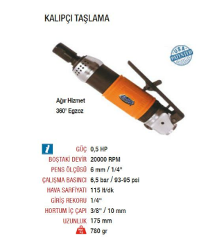 Emax ET-5520 Profesyonel Havalı Kalıpçı Taşlama