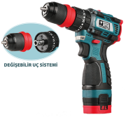 Catpower CAT1360 Kömürsüz Akülü Vidalama 16V Lİ-İON 2.0Ah