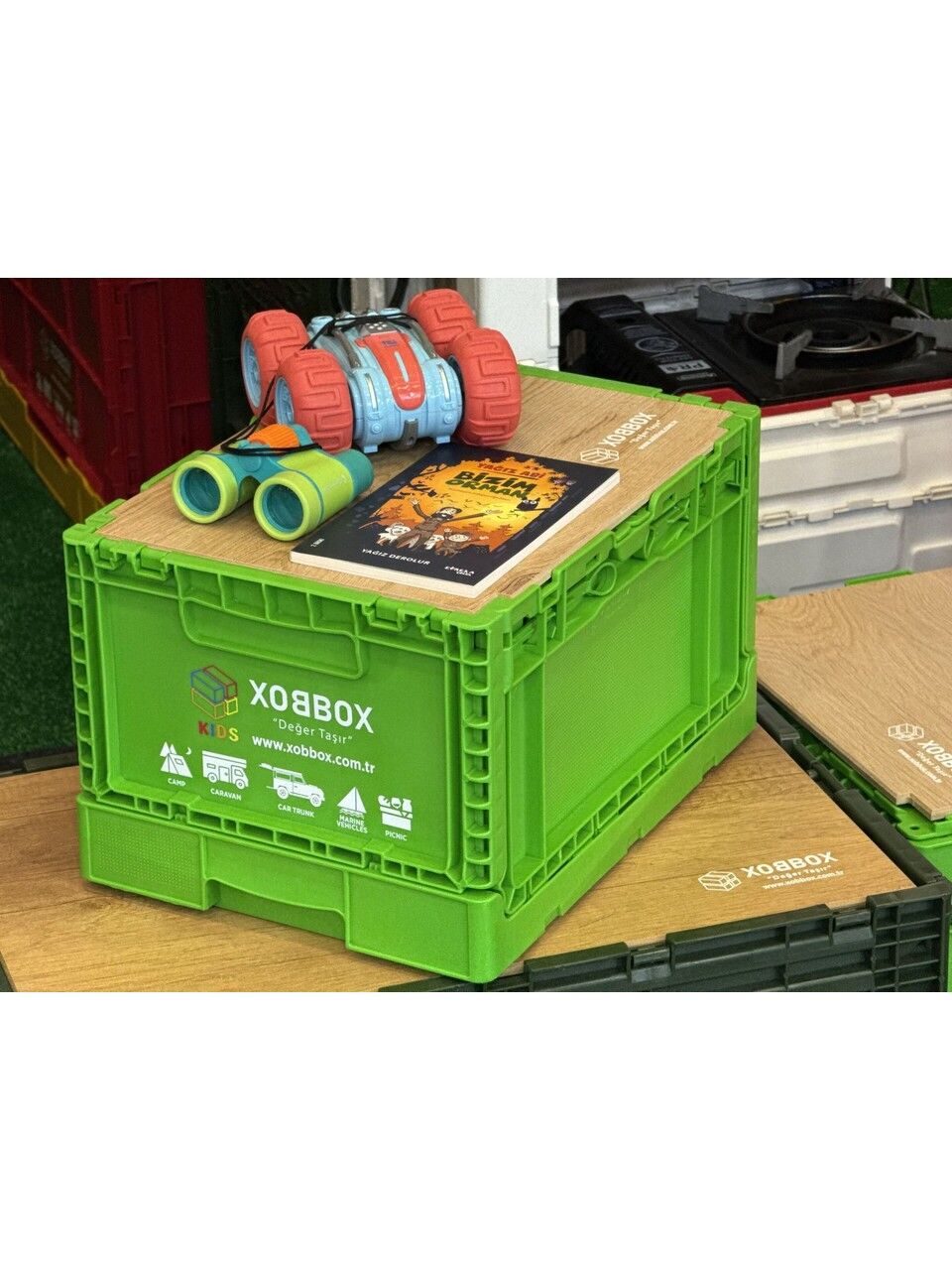 XOBBOX XF25YG Kids Folding Storage Box Katlanır Saklama Kutusu Yeşil 25 LT HEDİYELİ