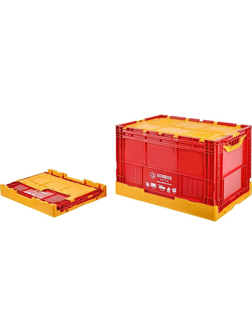 XOBBOX XF90RY Folding Storage Box Katlanır Saklama Kutusu Fan Colors Taraftar Renkler Sarı Kırmızı 90 LT