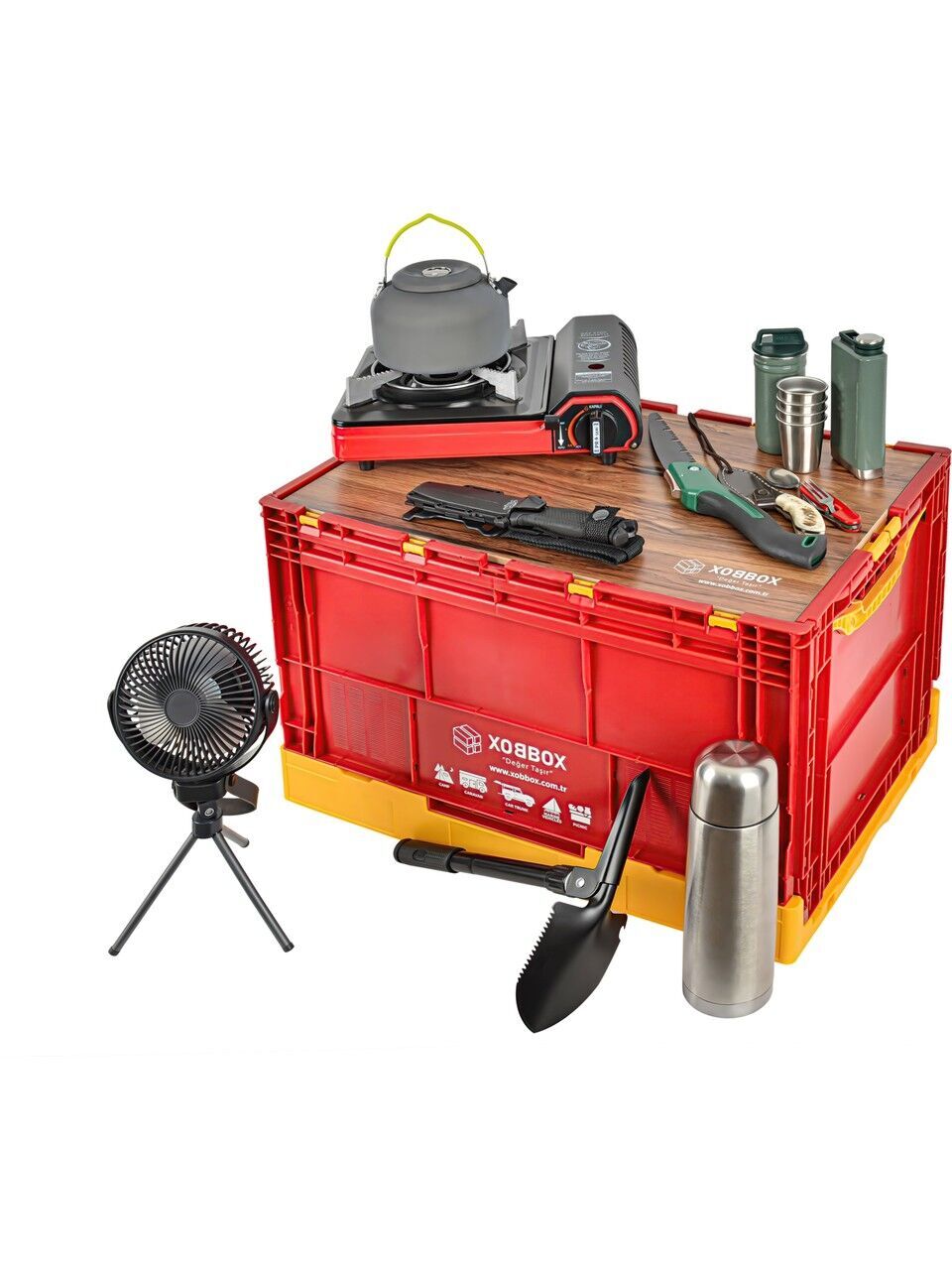 XOBBOX XF90RY Folding Storage Box Katlanır Saklama Kutusu Fan Colors Taraftar Renkler Sarı Kırmızı 90 LT