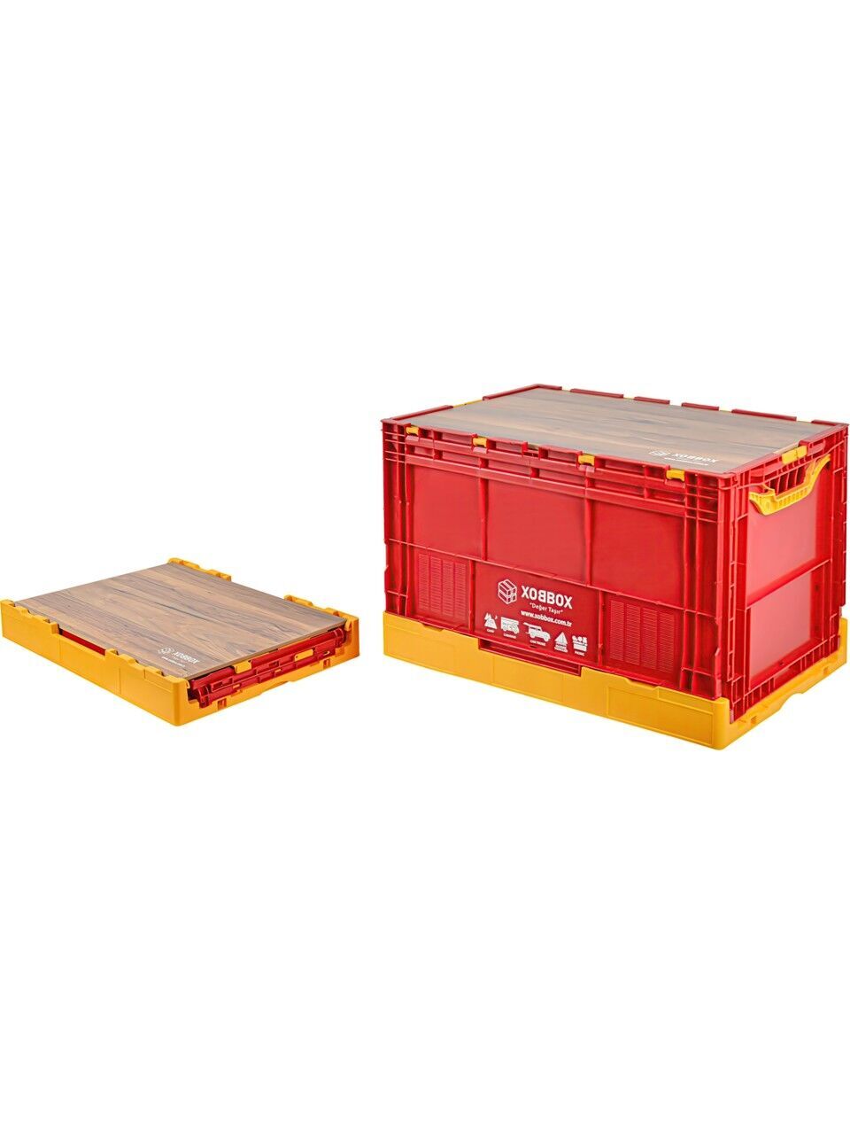 XOBBOX XF90RY Folding Storage Box Katlanır Saklama Kutusu Fan Colors Taraftar Renkler Sarı Kırmızı 90 LT