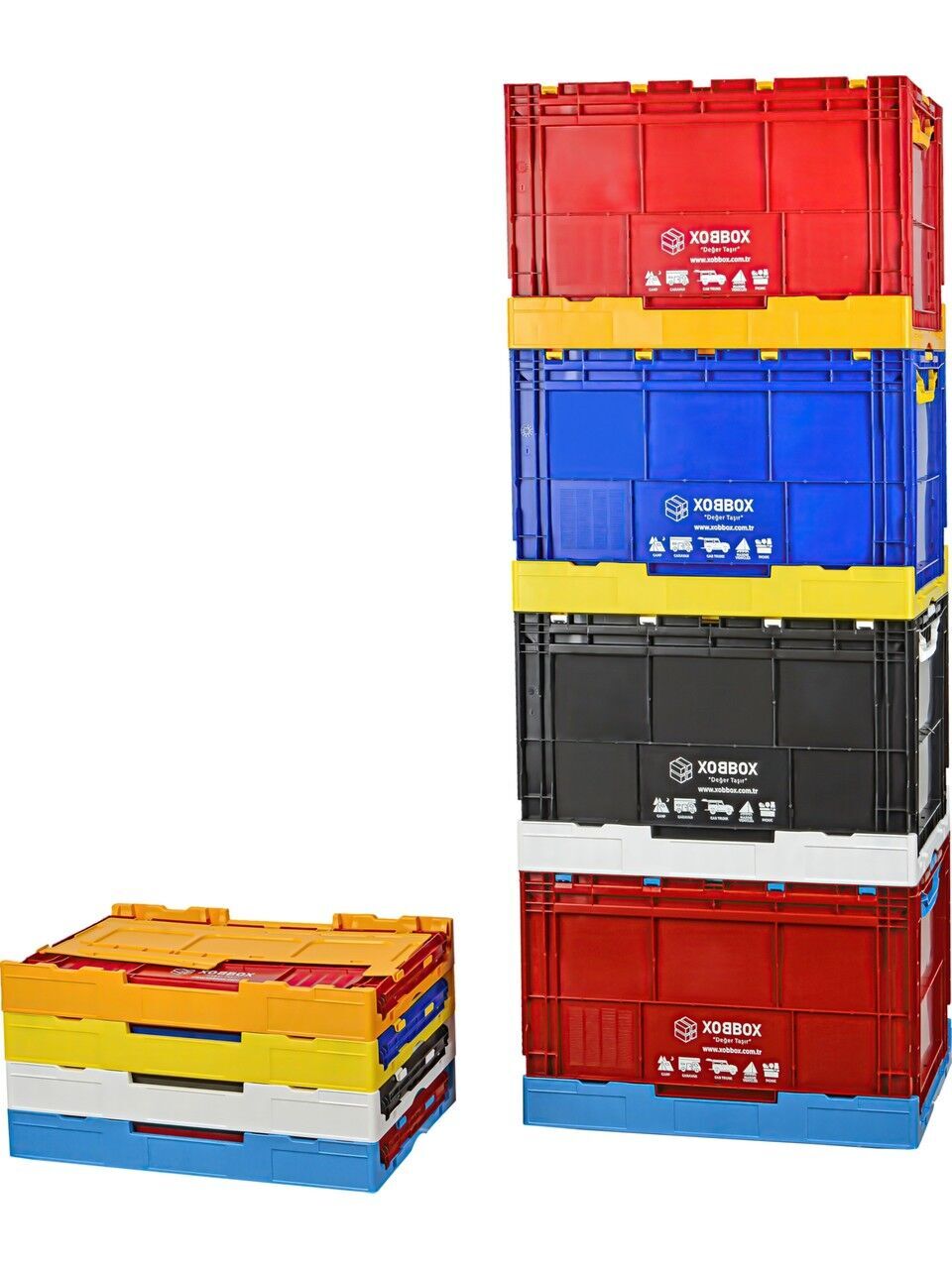 XOBBOX XF90RY Folding Storage Box Katlanır Saklama Kutusu Fan Colors Taraftar Renkler Sarı Kırmızı 90 LT