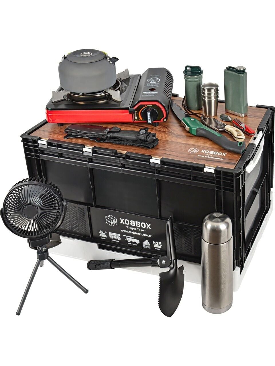 XOBBOX XF90WB Folding Storage Box Katlanır Saklama Kutusu / Fan Colors Taraftar Renkler Siyah Beyaz 90 LT