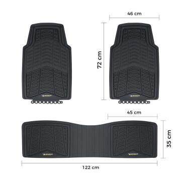 Michelin MC33863 Tüm Araçlara Uyumlu 3 Parça Üniversal 3D Havuzlu Oto Paspas