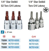 NT Tools 1/4'' Star Delikli Torx Lokmalar (Ölçü Seçeneklerine Bakınız)