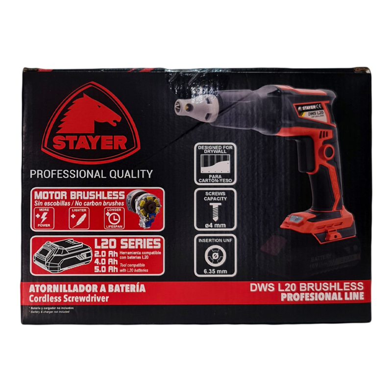 Stayer DWSL20 Kömürsüz Akülü Alçıpan Vidalama Li-ion 18V (Aküsüz Solo Makina)