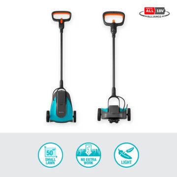 Gardena 14620-20 Akülü Çim Biçme Makinesi HandyMover 22/18V P4A Kullanıma Hazır Set