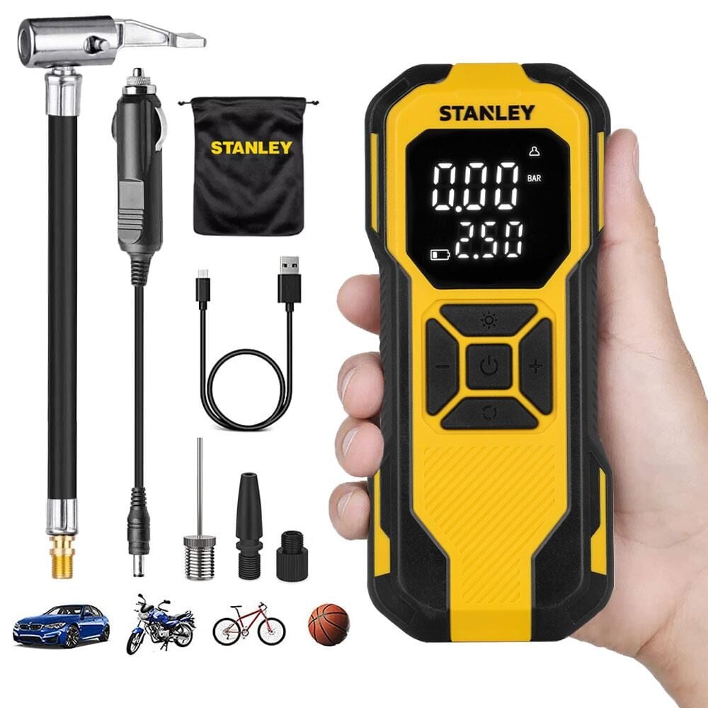 Stanley STANLEY SXIF0101 12V / Şarjlı Li-ion 150 PSI Dijital Göstergeli Akıllı Lastik Şişirme Pompası+Powerbank+SOS+Led Lamba En Ucuz Fiyatları ve Özellikleri