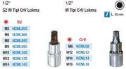 NT Tools 1/2'' On iki Köşe M Tipi Lokmalar(Ölçü Seçeneklerine Bakınız)