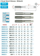 Maier DIN 351 3 Parçalı Takım - Whitworth - HSS El Kılavuzları  (Ölçü Seçeneklerine Bakınız) BSW 5/8'' x 11