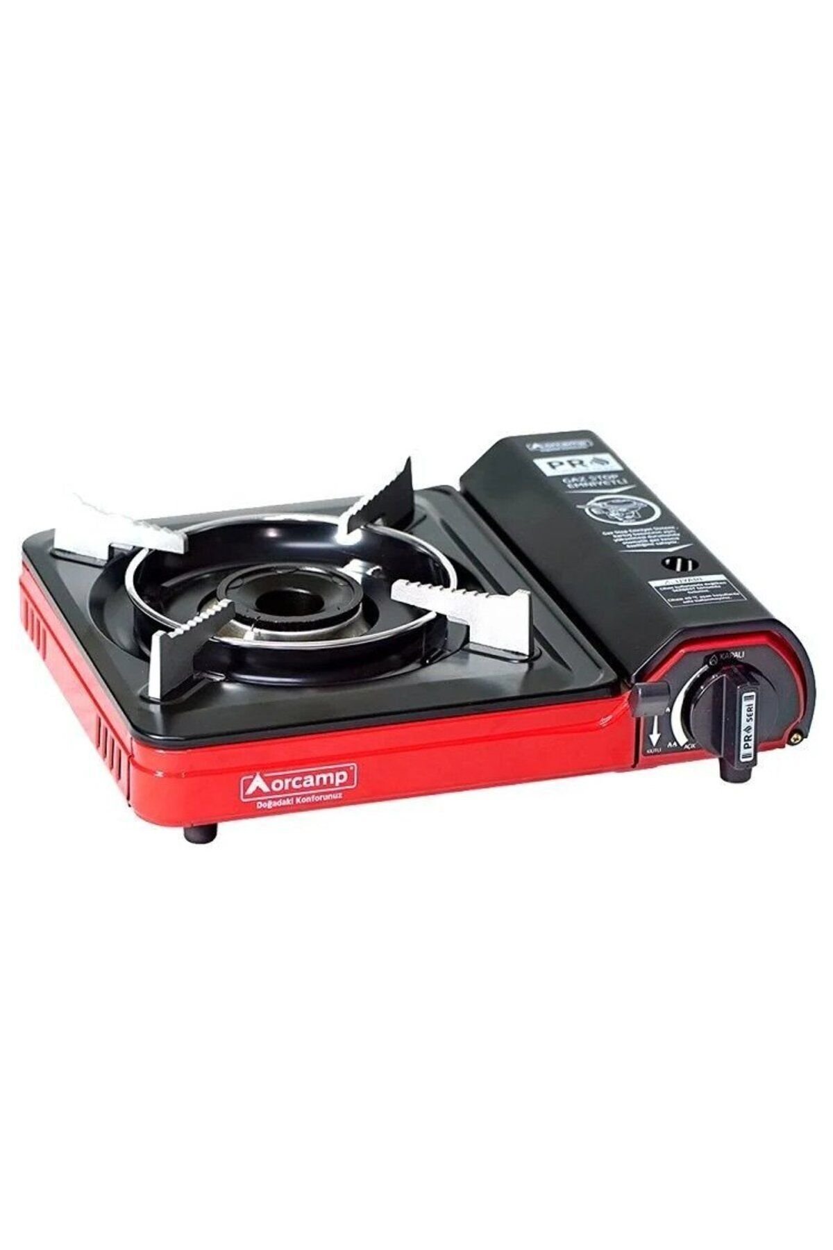 Orcamp Tekli Portatif Kamp Ocak Gaz Stop Emniyetli Kırmızı