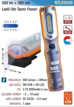 NT Lights NTLE0520 500+200 Lumen Ledli El Feneri
