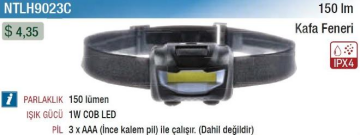 NT Lights NTLH9023C 150 Lümen Kafa Feneri