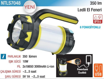 NT Lights NTLS7048 350 Lümen El Feneri