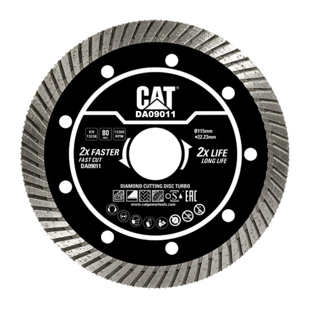CAT DA09011 115mm Profesyonel Beton, Tuğla, Parke Taşı Elmas Kesme Diski (Turbo Kanallı Kenar)