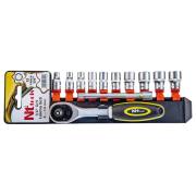 NT Tools NCSET61 12 Parça 1/4'' Altı Köşe CR-V Lokma Seti