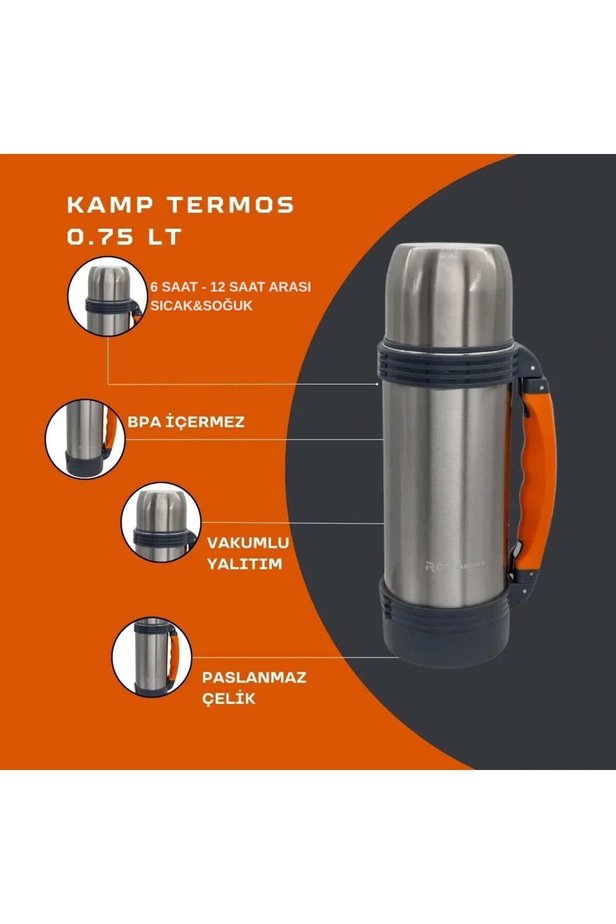 Rox CAMPING 0.75 LT KAMP TERMOS