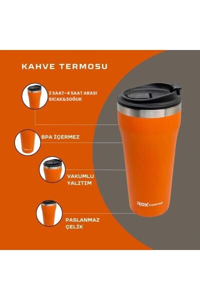 Rox Campıng Kahve Termosu 0.45 Lt - Turuncu