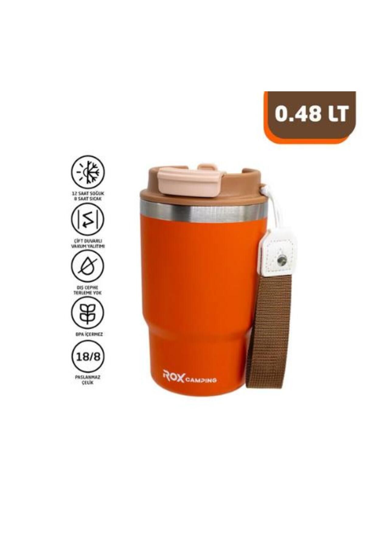 Rox Camping 0195 Pipetli Kahve Termosu 0.48 Lt - Turuncu