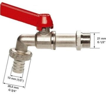 Gardena 07332-20 Vana Musluğu - 21mm/26.5mm