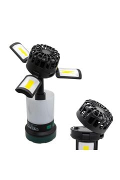 Rox Şarjlı Çok Fonksiyonlu Fanlı Outdoor Kamp Feneri 350 Lümen