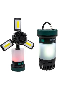 Rox Şarjlı Çok Fonksiyonlu Fanlı Outdoor Kamp Feneri 350 Lümen
