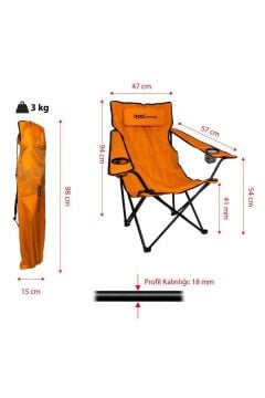Rox Camping Katlanır Kamp sandalyesi -Turuncu
