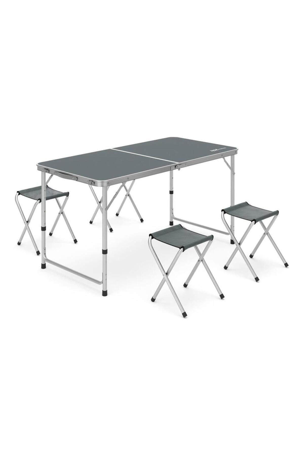 Rox Camping 0313 Tabureli Yükseklik Ayarlı Katlanır Kamp Masası Seti