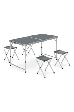 Rox Camping 0313 Tabureli Yükseklik Ayarlı Katlanır Kamp Masası Seti