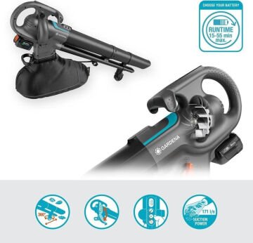 Gardena 14895-55 Akülü Üfleme/Süpürme/Malçlama PowerJet Collect 18V P4A 
(akü hariç)