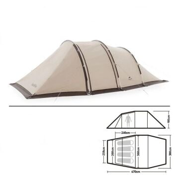 Naturehike Cloud Vessel UPF50+ Snow Skirt 4-6 Kişilik Tünel Çadır