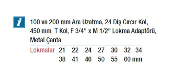 NT Tools NCSET34 19 Parça 3/4'' Altı Köşe CR-V Lokma Seti