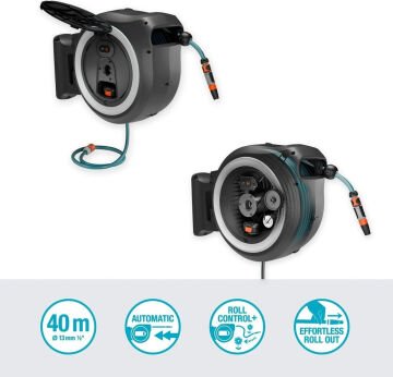 Gardena 18647-20      Duvara Monte Hortum Kutusu PowerRoll XXL kullanıma hazır set 40m