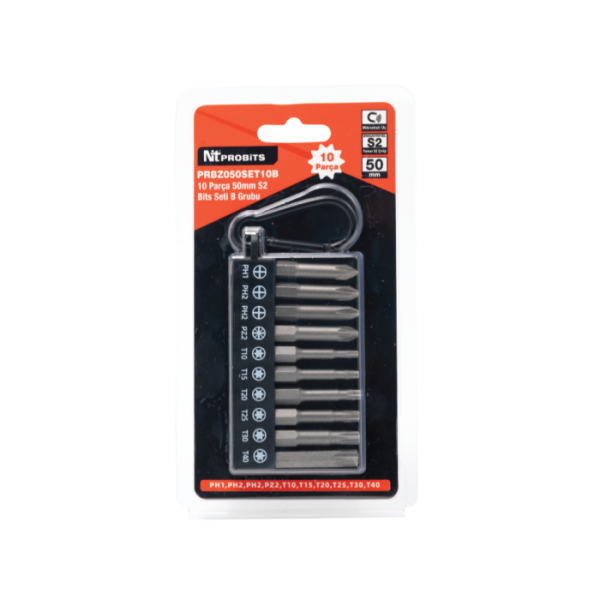 NTProbits 10 Parça 50mm Manyetik Bits Seti