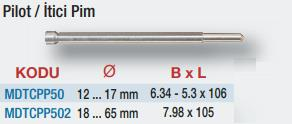Maier 50 mm Kesme Boyunda T.C.T. Manyetik Matkap Uçları için Pilot / İtici Pimler (Ölçü Seçeneklerine Bakınız) 12 … 17mm
