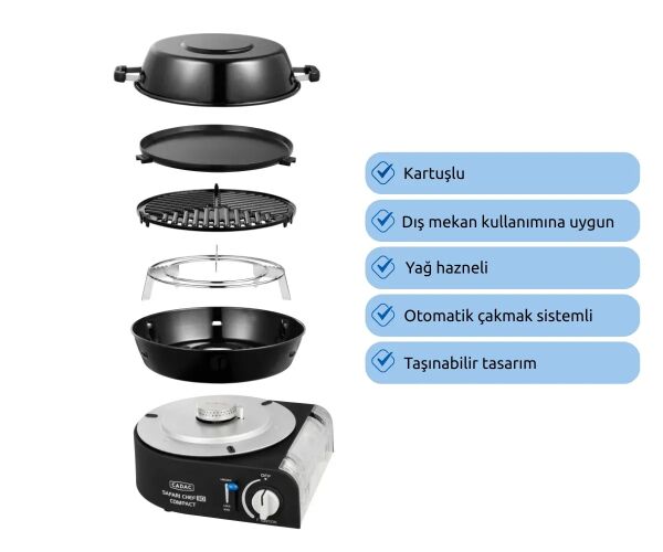 Aygaz Cadac Safari Chef 30 Kompakt Barbekü - Kartuşlu