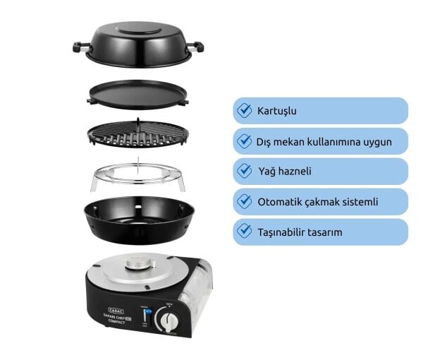 Aygaz Cadac Safari Chef 30 Kompakt Barbekü - Kartuşlu