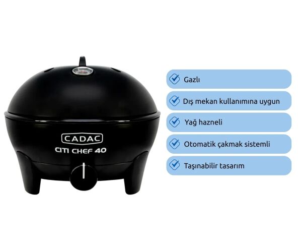 Aygaz Cadac Citi Chef 40 Barbekü - Siyah