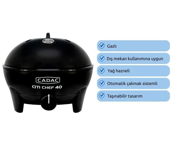 Aygaz Cadac Citi Chef 40 Barbekü - Siyah