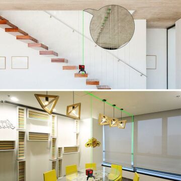 KOBB KBL92G 30M Profesyonel Yatay ve Dikey Otomatik Hizalamalı Yeşil Çapraz Çizgi Lazer,Noktalı Şakül Lazer Distomat