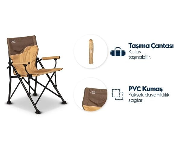 Aygaz Çelik Katlanır Kamp Sandalyesi – Kumaş Kolçaklı