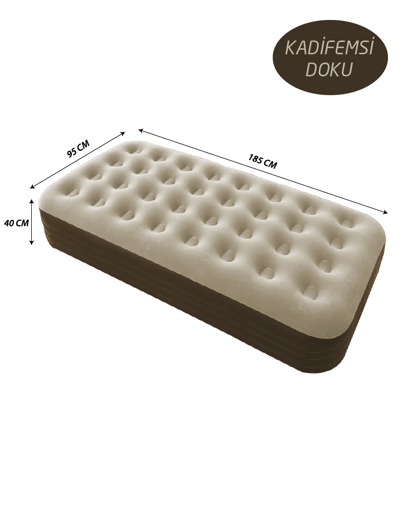 CAMPOUT  TEK KİŞİLİK YÜKSEK ŞİŞME YATAK