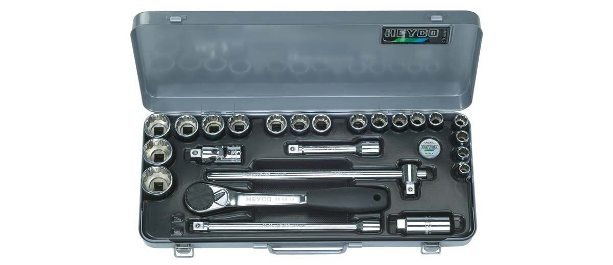 Heyco 1/2 6 Köşe 23 Parça Lokma Anahtar Takımı