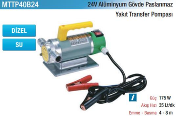 Mitapomp Alüminyum Gövde Yakıt Transfer Pompaları (Ölçü Seçeneklerine Bakınız) 12V